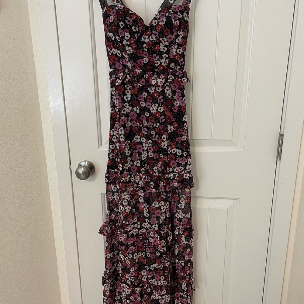 Jo&Co floral ruffled tie-back dress